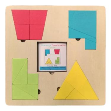Imagem de Esquirla Quebra-cabeça Tangram com Blocos Coloridos e Padrões - Presente Educativo para Crianças de 3 a 6 Anos - Quebra-cabeças Geométricos e de Formas -