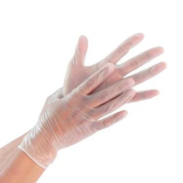 Imagem de Luvas de Vinil Descartáveis Nobre M sem Pó Caixa com 100 Unidades, Sem Látex, Transparente, Proteção Química e Higiene