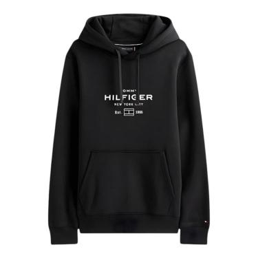 Imagem de Moletom Canguru Tommy Hilfiger Oval Graphic Hoodie Preto-Masculino