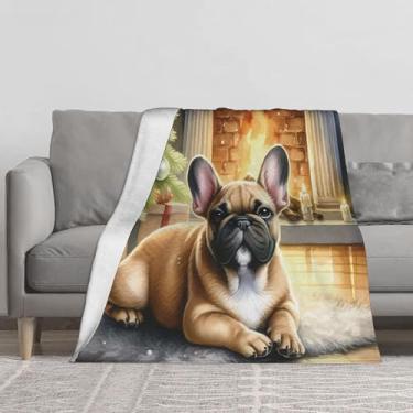 Imagem de Cobertor macio e leve, aconchegante, lareira, Natal, cachorro, cobertores, decoração de casa, presentes de festival para mulheres e homens, cobertor felpudo de flanela para cama, sofá, acampamento e
