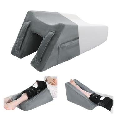 Imagem de ROYALAY Auxílio de recuperação de joelho com bolsos, travesseiro de elevação do joelho pós-cirurgia com alças, suporte de elevação da perna após cirurgia de quadril e tornozelo