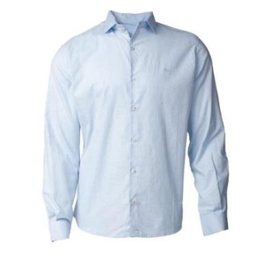 Imagem de Camisa Masculina Pitt Jeans Social Slim Fit Azul Claro-Masculino
