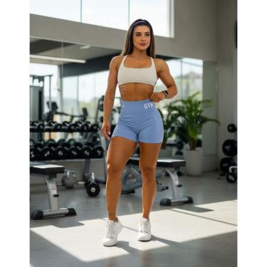 Imagem de Shorts Feminino Fitness Cintura Alta Modelador Sem Costura Compressão Texturizado para Academia, Corrida e Yoga Sport