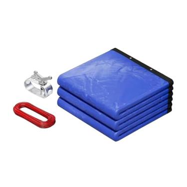 Imagem de IEUDNS Kit de capa de piscina redonda de inverno com cabo de 100 pés Capa de piscina versátil leve material PE espesso à prova de vento e à prova d'água, 15 Pés