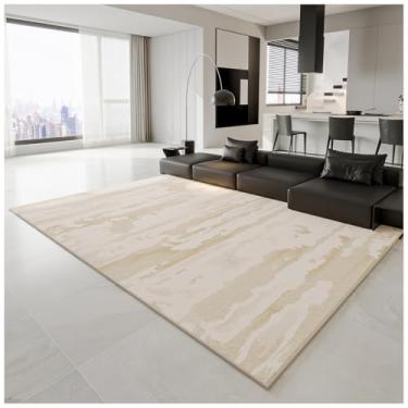Imagem de SPXMQSS Tapete de área grande, antiderrapante resistente à sujeira para quarto, tapete de polipropileno lavável, para sala de estar, quarto, sala de jantar, escritório, bege A 240 x 340 cm