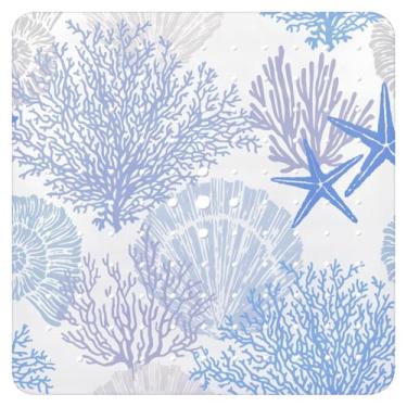 Imagem de Tapete de banheira antiderrapante, tapete quadrado para banheira com ventosas para adultos, crianças, idosos 53 x 53 cm