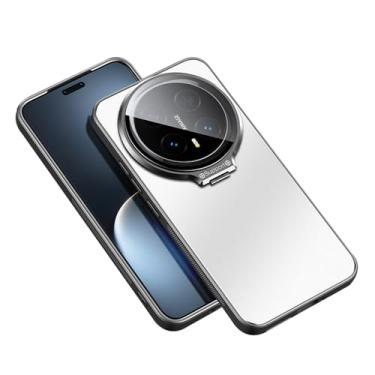 Imagem de LYJSMGZ Capa magnética para Huawei Honor Magic 8 Pro/Magic 8, capa de suporte de anel de lente de metal à prova de choque fina fosco anti-impressão digital, prata, Majic 8