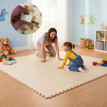 Imagem de KIT 12 Placas Tapete Tatame EVA 50x50cm 20mm 24 Bordas Emborrachado Ex