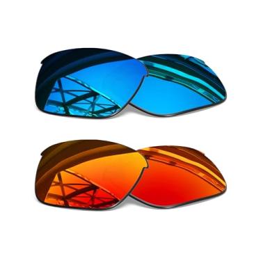 Imagem de SmartVLT Lentes de reposição masculinas azul gelo e vermelho fogo para óculos de sol Oakley Thinlink OO9316