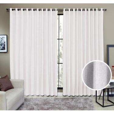 Imagem de Cortina Tecido Rustico 3,00M x 2,30M Semi Blackout Branco - Ibitinga D