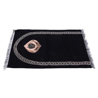 Imagem de GLOGLOW Tapete de Oração, Tapete de Algodão Macio Com Borlas e Padrão Tradicional para Meditação, Tapete de Oração Dobrável Portátil para Mulheres, Homens e Crianças