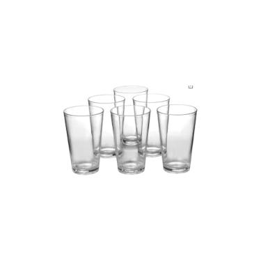 Imagem de Conjunto 6 Copos de Vidro Lake, 300ml, Transparente, 11cm Altura x 7,8cm Diâmetro