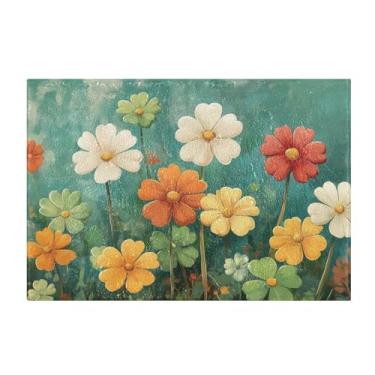 Imagem de Burbuja Tapete de banho St. Patrick Flower, tapete de banheiro absorvente extra macio com suporte antiderrapante para banheiro, banheira e chuveiro, 40,6 x 61 cm