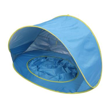Imagem de Jectse Tenda de Praia Pop-up, Proteção Solar UV50+ à Prova de, Abrigo Portátil para Praia para Bebês Com Bolsos de Armazenamento Internos e Piscina para Bebês Embutida, para (BLUE)