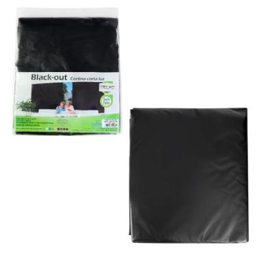 Imagem de Cortina Blackout Preta com Ilhós, 280x180cm, para Trilho, Dupla Face