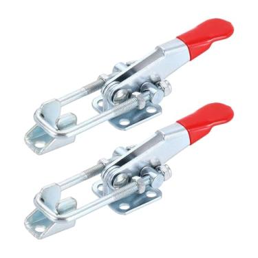 Imagem de HARFINGTON 2 peças 40323 Grampo de trava de alternância M5 x 30 mm 181 kg Capacidade de retenção ajustável Travas de tração de liberação rápida Grampos de ferrolho de ferro galvanizado para tampa de