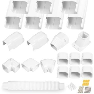 Imagem de LyPrem Kit de capa de linha dividida de 7,6 cm para mini ar condicionado central e bomba de calor de 7,6 cm