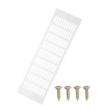 Imagem de PATIKIL Capa de ventilação de porta de 50 x 15 cm, capa de ventilação de grade de alumínio com parafusos de montagem para porta de teto de armário de guarda-roupa, branca