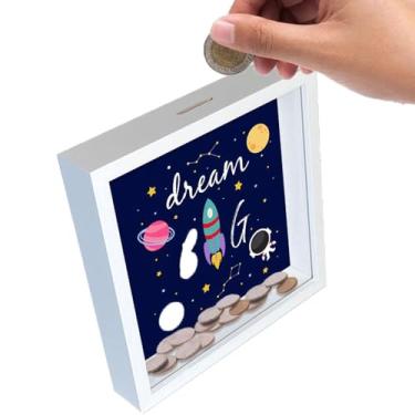 Imagem de Quadro de Foto Dinheiro Banco Moedas Caixa Berçário Decoração Casa Artes em Madeira para Crianças Menina Menino