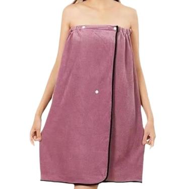 Imagem de Toalha de banho feminina, toalha de banho feminina vestível com fecho S-soneca, toalhas de banho absorventes de microfibra macia, roupão de banho de secagem rápida para mulheres, menina, casa, natação