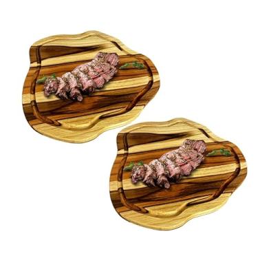 Imagem de Tabua De Carne Para Churrasco Rústica De Madeira Teca