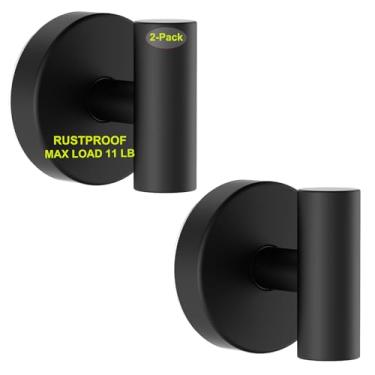 Imagem de Ganchos de sucção de aço inoxidável a vácuo para Windows, pacote com 2 - sem perfuração, resistente, removível, preto, à prova d'água, para guirlanda, chuveiro, banheiro, porta de vidro, parede