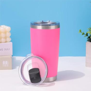 Imagem de CWPJUNDGP Caneca de carro de aço inoxidável de 590 ml, caneca de carro de camada dupla, isolamento térmico, isolamento térmico, copo mestre de gelo, grande capacidade