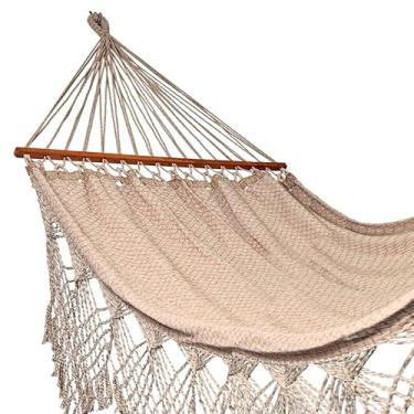 Imagem de Rede de Dormir Casal Grande com Madeira Luxo Reforçada para Descanso(Palha)