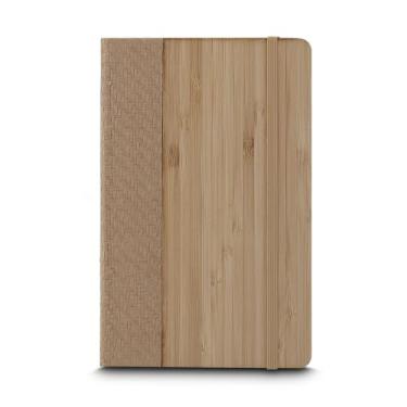 Imagem de Caderno de Anotações Ecológico, Capa em Fibra de Bambu com Elástico, 80 Folhas Pautadas, Cor Bege, 20,6x13x1,6cm (1, Marrom)