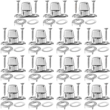 Imagem de LOVLLE Conjunto de 20 fixadores de trava giratória de grau marítimo com conjunto de chave de fenda, ilhós de botão de virar à prova de ferrugem, fixadores de lona de liga de zinco para barcos
