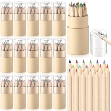 Imagem de AmazingSpark Conjunto de 432 lápis de cor portáteis de 18 cores com apontador de lápis de cor portátil de 8 cm em tubo para colorir esboços, pintura, material escolar