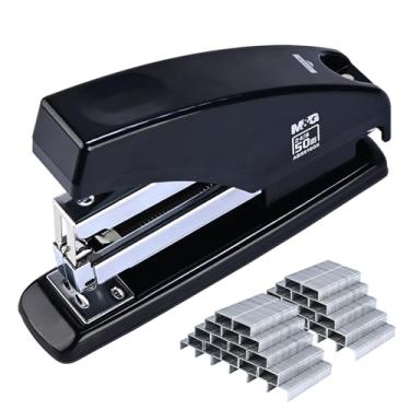Imagem de M&G Grampeador de mesa sem esforço com 2.000 grampeadores, capacidade para 50 folhas, grampeador de escritório, sem atolamento, grampeador ergonômico de um dedo para escola, material de escritório
