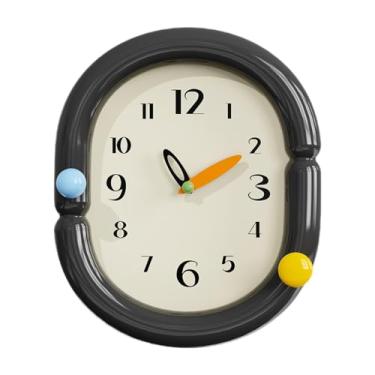 Imagem de WeiLaiKeQi Relógio de parede decorativo, relógio de parede para pendurar na ou mesa, para casa e cozinha, Preto