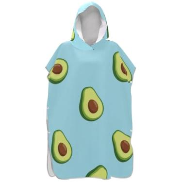 Imagem de Joisal Lindo poncho de surfe azul abacate trocador adulto vestível ponchos para mulheres toalha de banho com capuz de praia