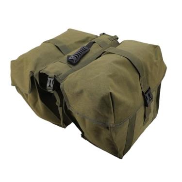 Imagem de Alomejor Bolsa de Assento de Bicicleta Dupla, Lona Aquática de Grande Capacidade de Armazenamento de Rack Traseiro, Design Reflexivo para Passeios Noturnos (43L)