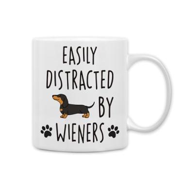 Imagem de QASHWEY Caneca de café para cães Weiner, caneca de dachshund, presentes para cães dachshund, caneca engraçada para amantes de cães Weiner para amantes de dachshund, mulheres, homens, facilmente