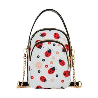 Imagem de Bolsa tiracolo feminina Ladybug Animals Parrten, bolsa tiracolo feminina, bolsa tiracolo estilosa para viagens, Ladybug Animals Parrten, One Size