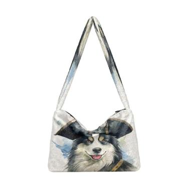 Imagem de Bolsa de pelúcia para axilas com folhas de outono, bolsas femininas, bolsas de livros para mulheres, Husky Using a Pirate Hat-8, One Size