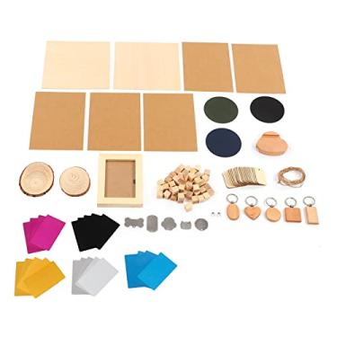 Imagem de Generic Kit de Material de Gravação a Conjunto DIY Durável para Gravador a CNC para Decoração de Casa e Marcenaria, 11 Tipos de Materiais para Proprietários de Máquinas de Gravação, Artesãos, Pinho, Aço Inoxidável