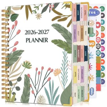 Imagem de Agenda A5 2026-2027, agenda semanal e mensal de 18 meses de janeiro de 2026 a junho de 2027, agenda diária de couro de capa dura de 14,6 cm x 21,3 cm com abas, perfeita para trabalho, escola, casa