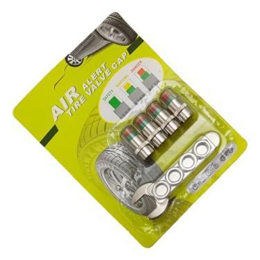 Imagem de Tampa de válvula de pneu de alerta de ar | Alerta de sensor | Tampas de haste de válvula de pneu para monitor de pressão | para motocicleta caminhão SUV manutenção diária de veículos viagens de longa