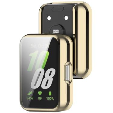 Imagem de Yrzper Capa protetora de tela para Samsung Galaxy Fit3 2024, capa protetora de smartwatch à prova de arranhões revestida de TPU macio para Samsung Galaxy Fit3 (SM-R390) (dourada)