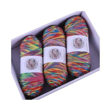 Imagem de Fio Colorido Gradiente Arco-Íris 360g Médio-Grosso Para Tricô Manual D