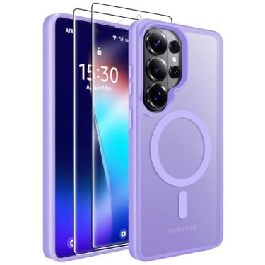 Imagem de MOZOTER Capa magnética para Samsung Galaxy S26 Ultra [compatível com MagSafe] [3,5 m militar à prova de quedas][2 protetores de tela] Capa traseira antiderrapante translúcida fina à prova de choque