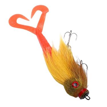 Imagem de SPYMINNPOO Isca de Pesca, Design de Cabelo de Silicone, Isca Artificial Realista, para Pesca Offshore e Ao Ar Livre (Amarela)
