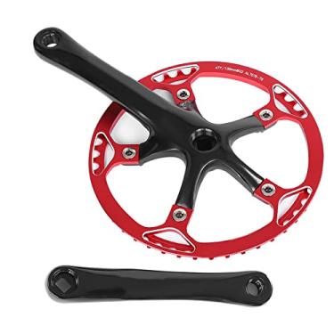 Imagem de Cryfokt Pedaleira de Bicicleta Meijun de 2 Cores Em Liga de Alumínio Conjunto de Anel de Corrente de Roda Dentada de 170 Mm para Pilotagem Sem Esforço, Acessório de Reequipamento Perfeito para (47T)