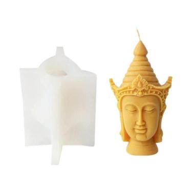 Imagem de Molde De Cera Para Cabeça De Buda 3D Em Silicone Para Artesanato DIY E