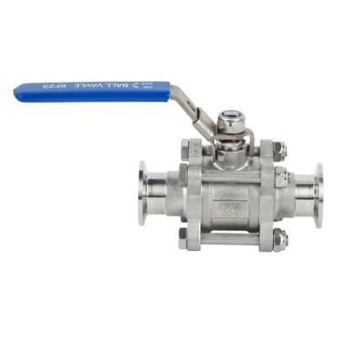 Imagem de SS304 Válvula de esfera de vácuo NW Flanges NW25 Válvula de esfera de três peças KF Flange Válvula esférica alça bloqueável KF16/25/40/50(KF40 1850g)