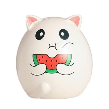 Imagem de Cofrinho de cerâmica requintado redondo bonito caixa de poupança ornamentos modernos caixa de depósito doméstico para homens mulheres fácil de armazenar