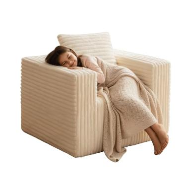 Imagem de Sonovafurn Cadeira Accent para cadeiras de sala de estar verde-oliva cadeira de leitura para quarto (bege)